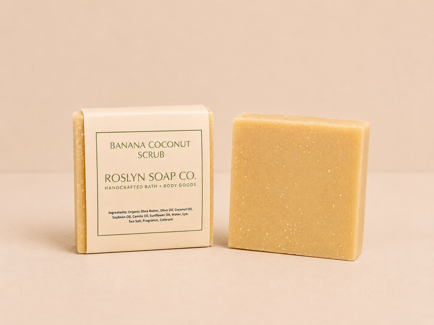 Banana Coconut Scrub - Handcrafted Bar Soap